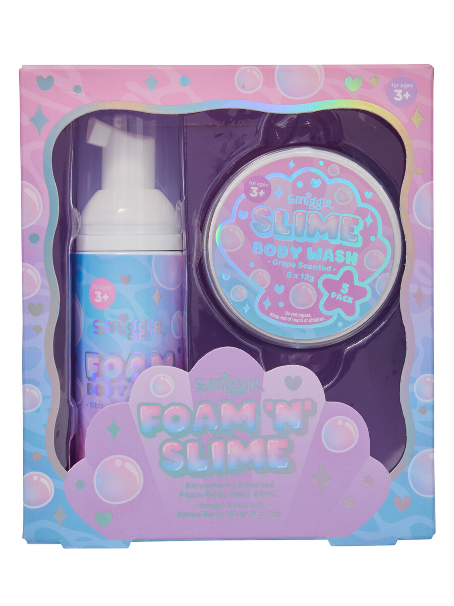 coffret cadeau gel douche mousse et slime