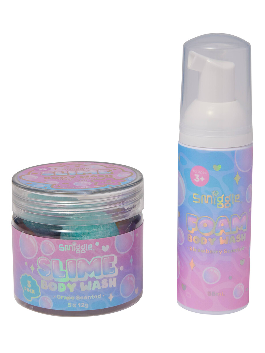 coffret cadeau gel douche mousse et slime