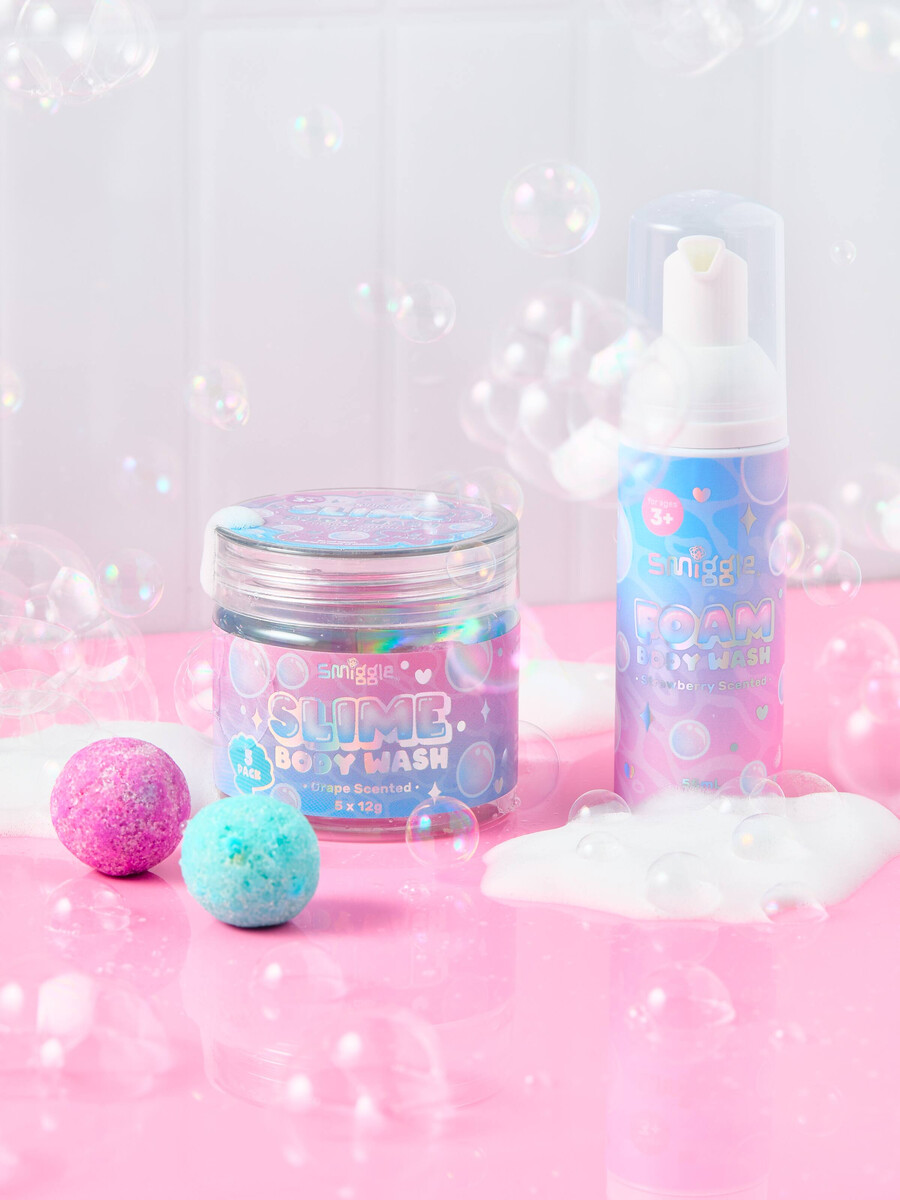 coffret cadeau gel douche mousse et slime