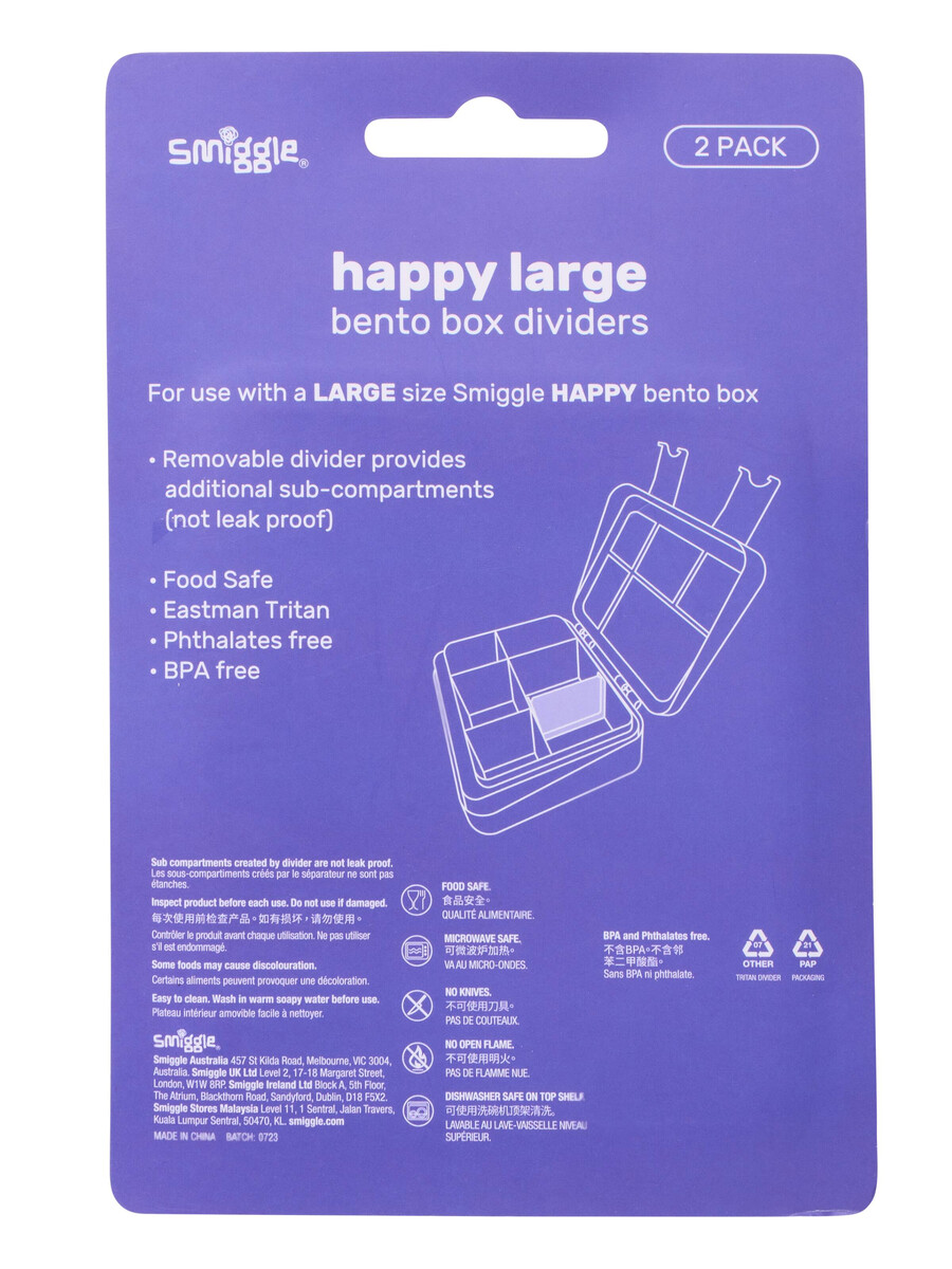 séparateurs de rechange pour boîte à lunch happy bento x2