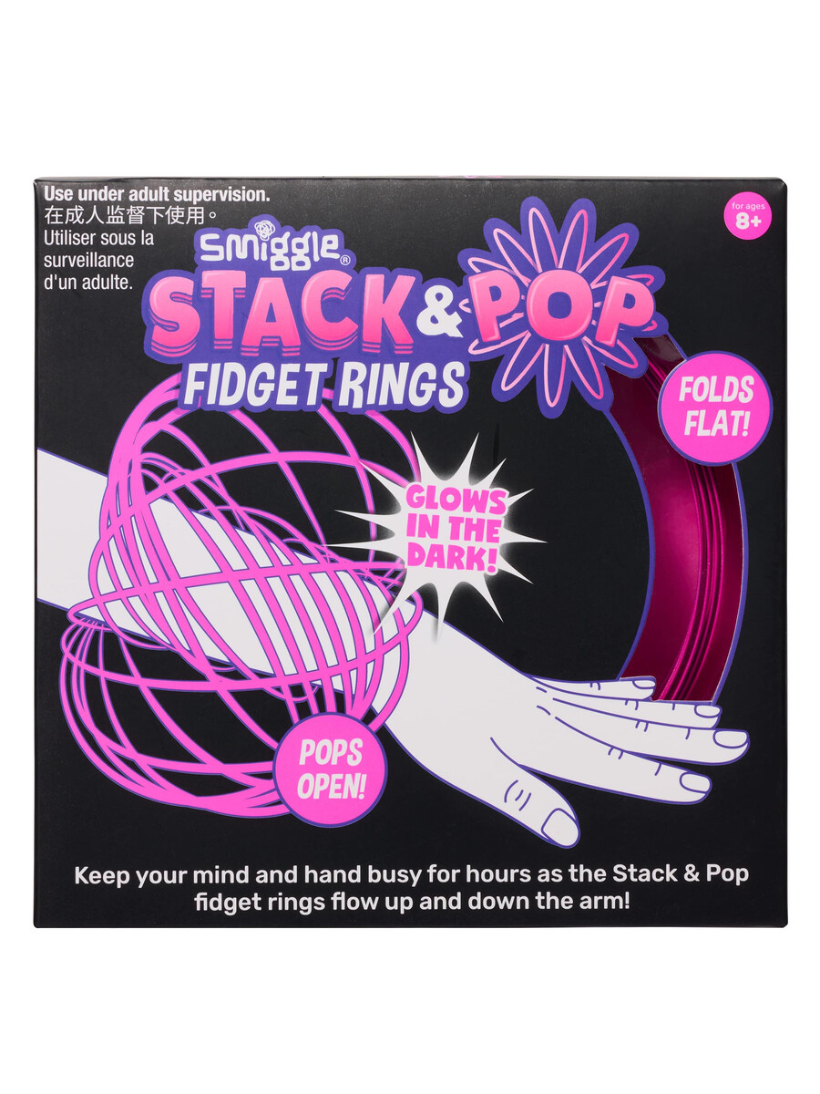 anneaux anti-stress empilables et pop phosphorescents