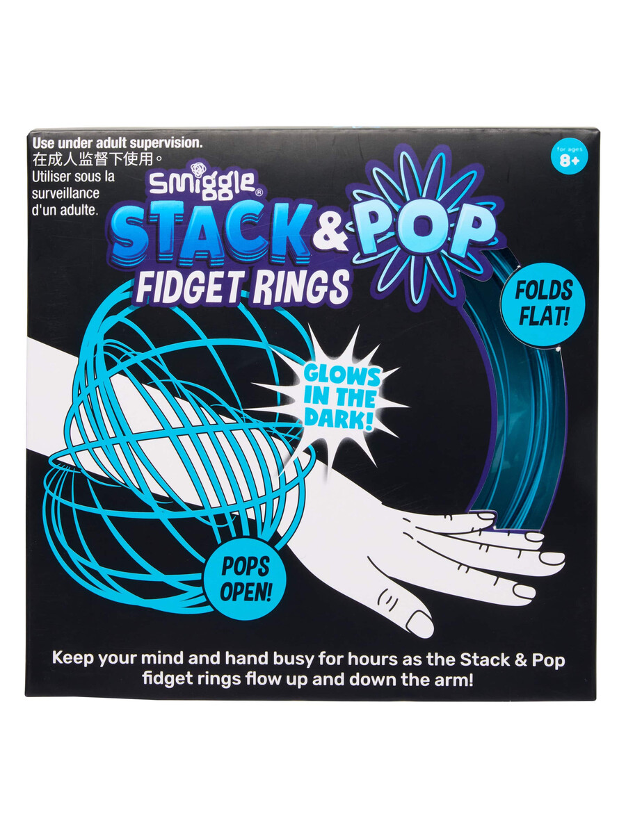 anneaux anti-stress empilables et pop phosphorescents