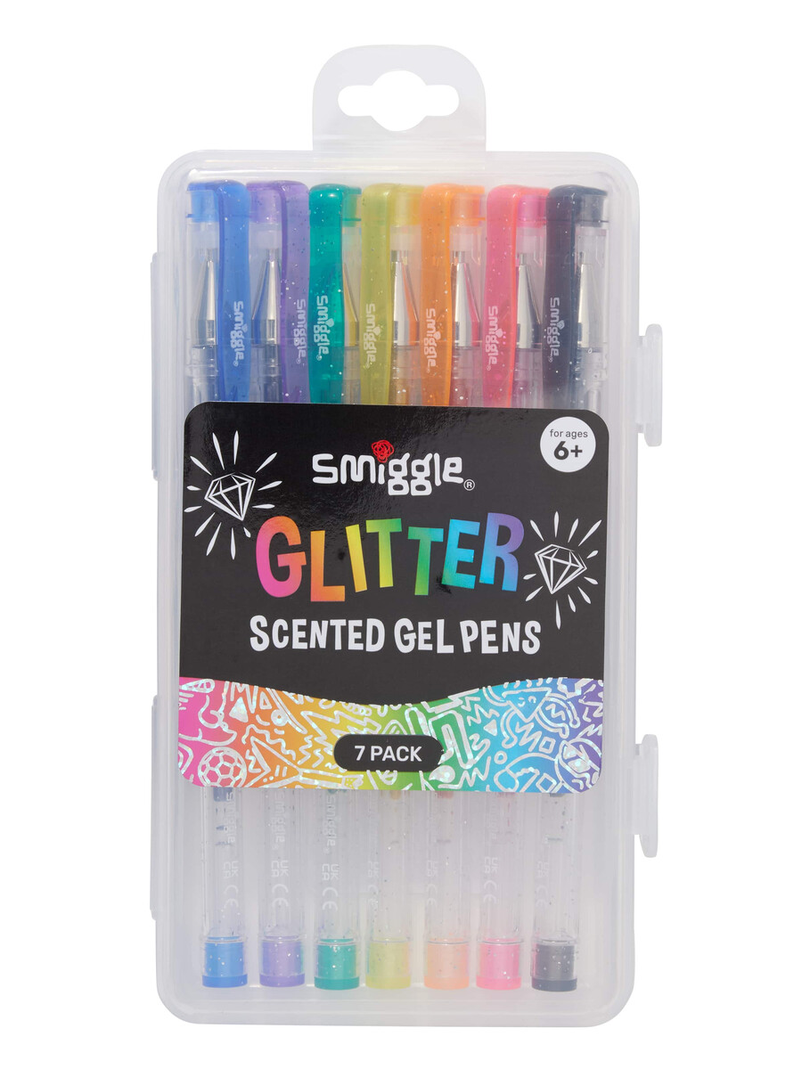 lot de 7 stylos gel parfumés à paillettes