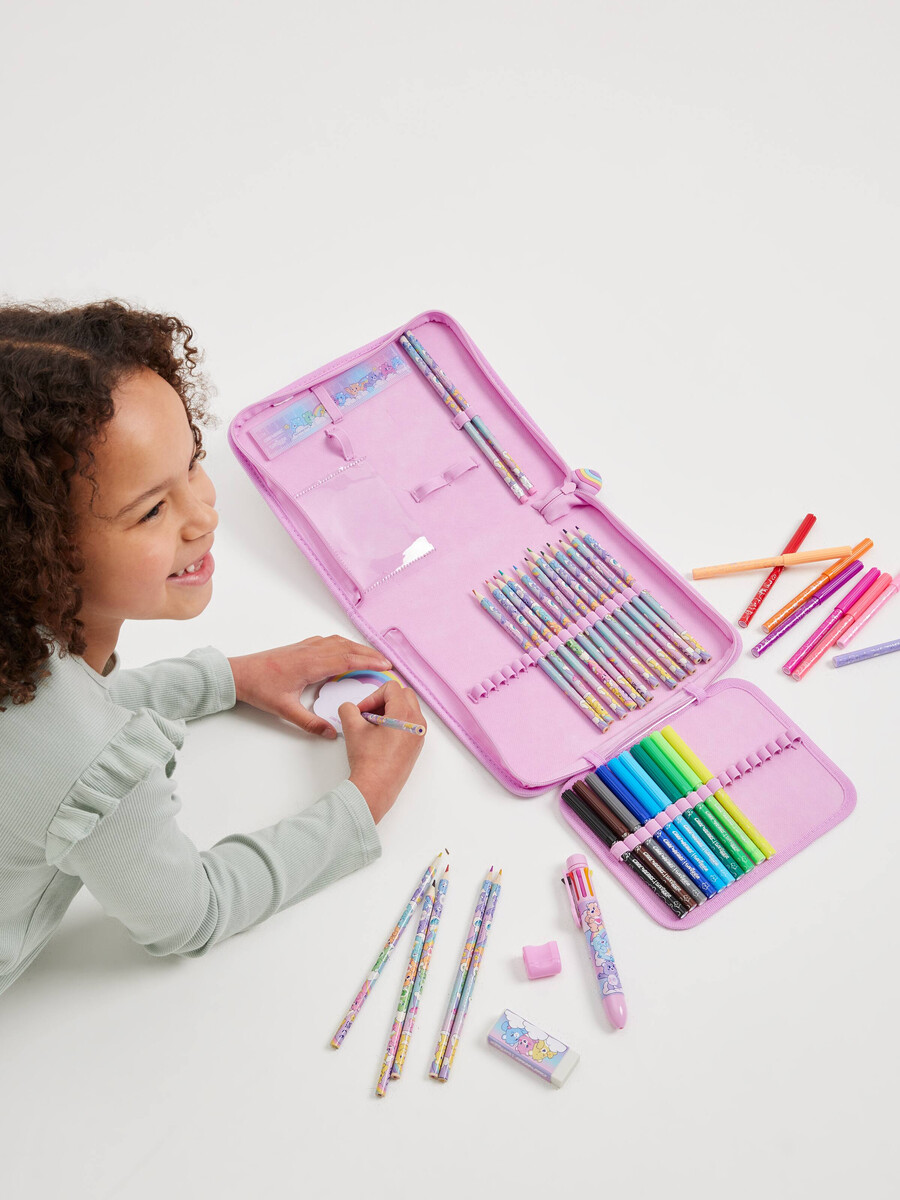 coffret cadeau de papeterie care bears zip it
