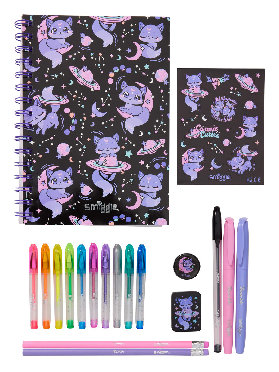coffret cadeau de papeterie essentielle bright eyes a5