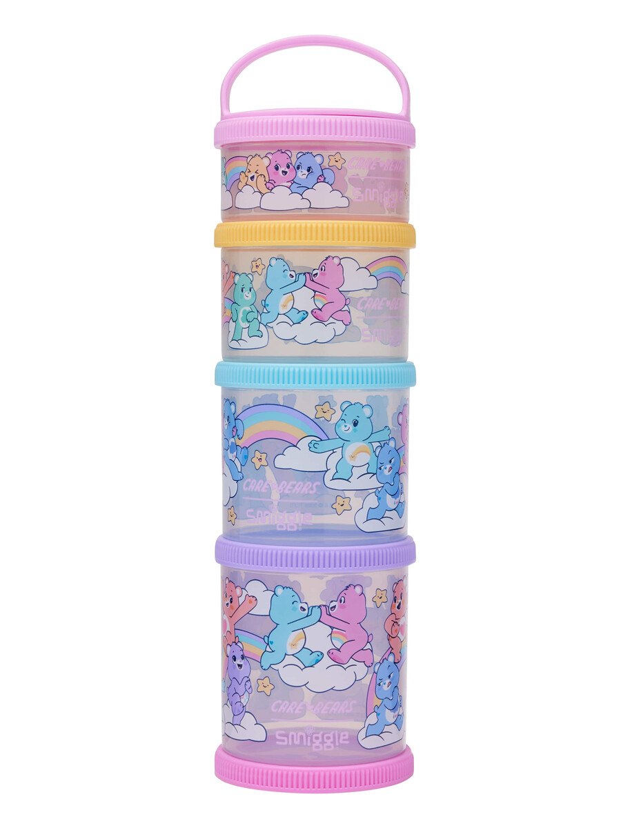 4 grands contenants à goûter empilables care bears