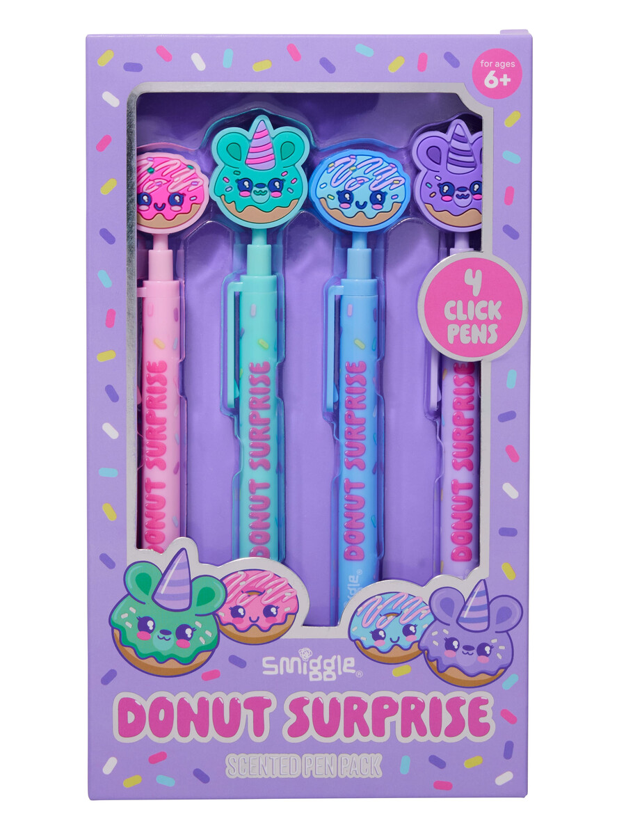 coffret de stylos surprise parfumés au donut