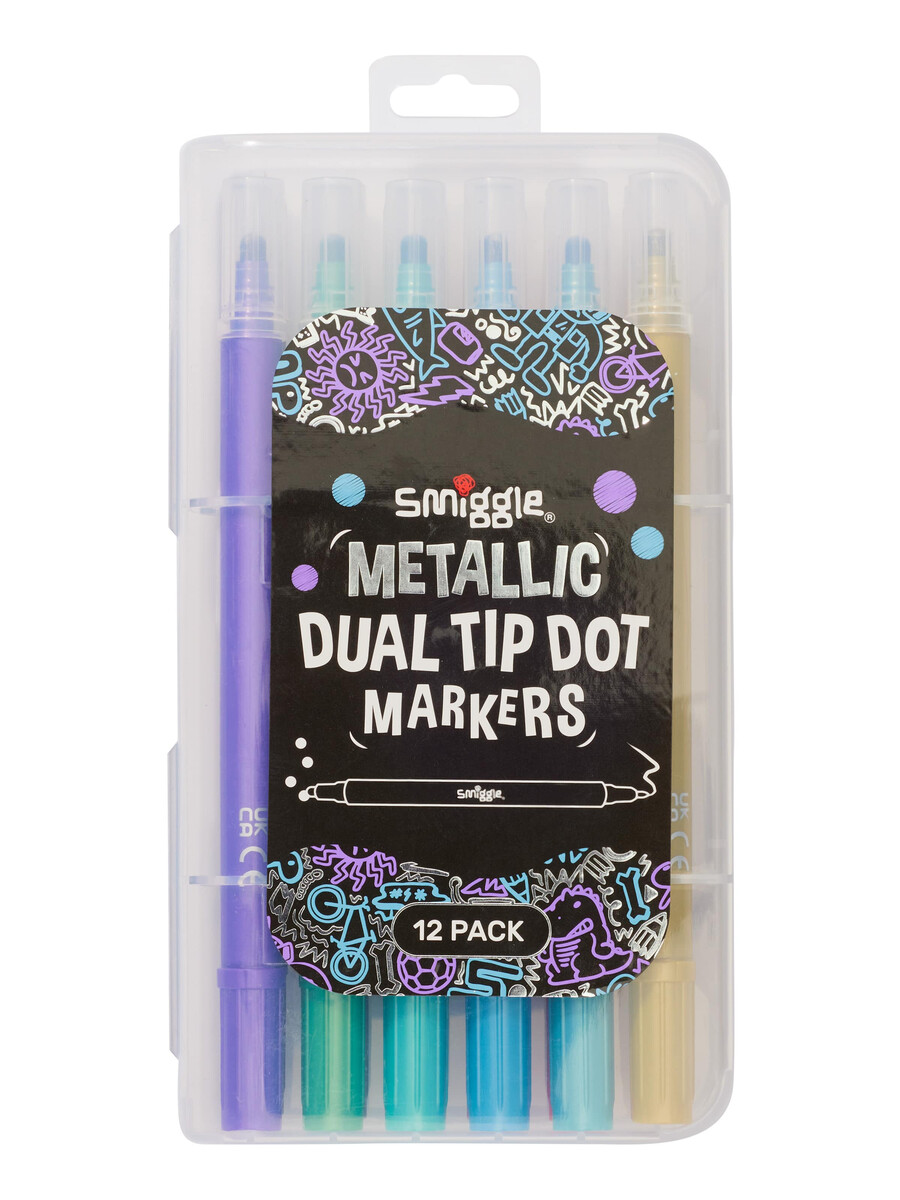 lot de 12 marqueurs métalliques à double pointe