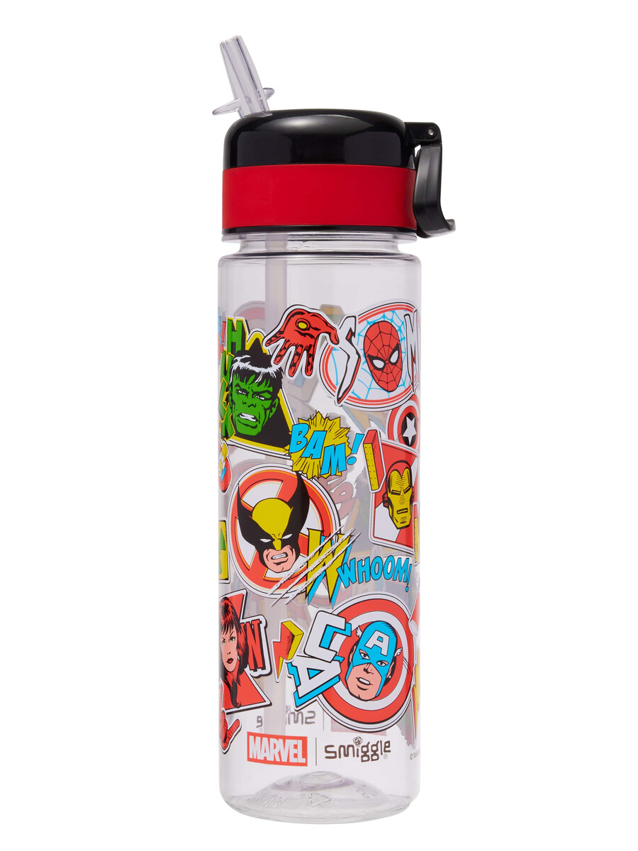 bouteille de boisson en plastique marvel à bouchon rabattable 650 ml