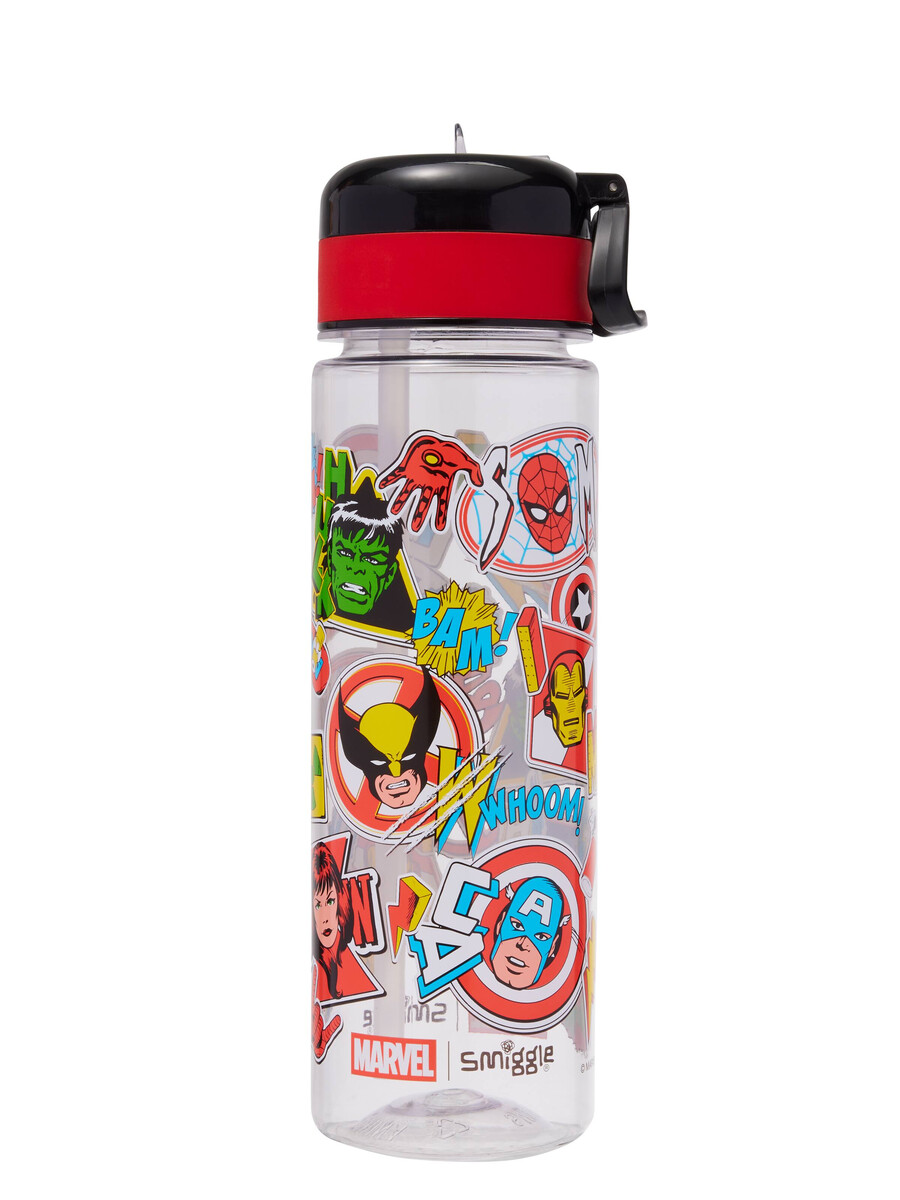 bouteille de boisson en plastique marvel à bouchon rabattable 650 ml