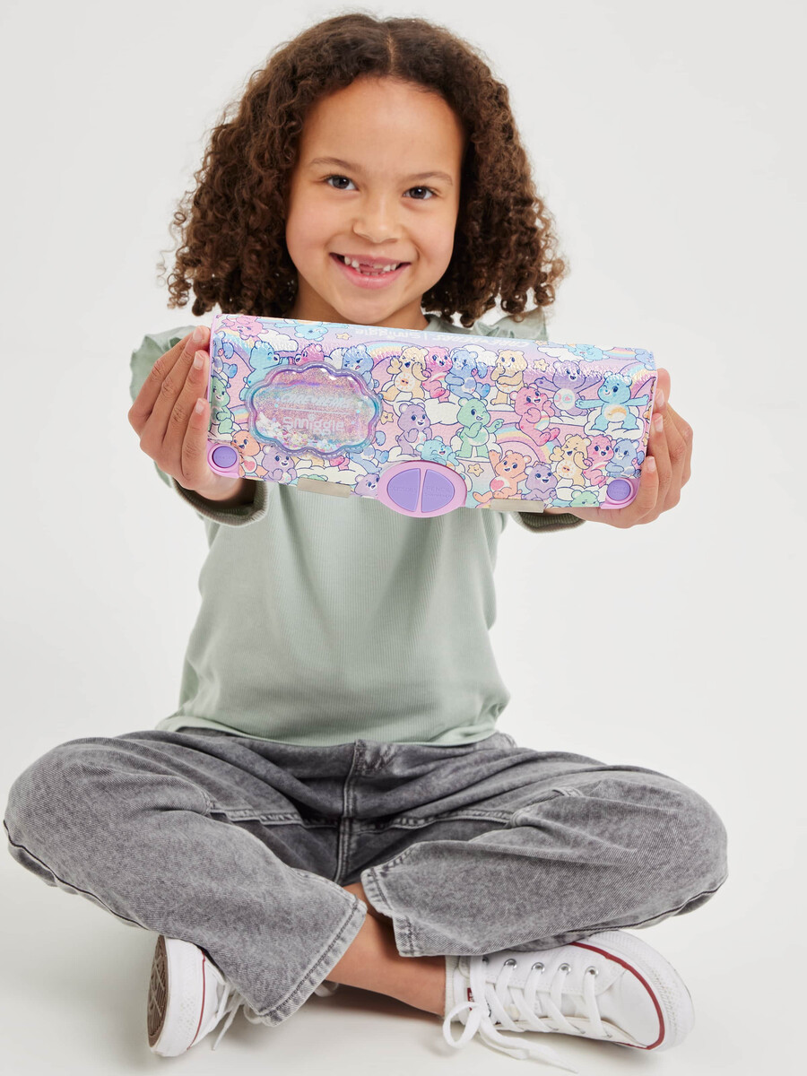 trousse à crayons care bears à ouverture facile