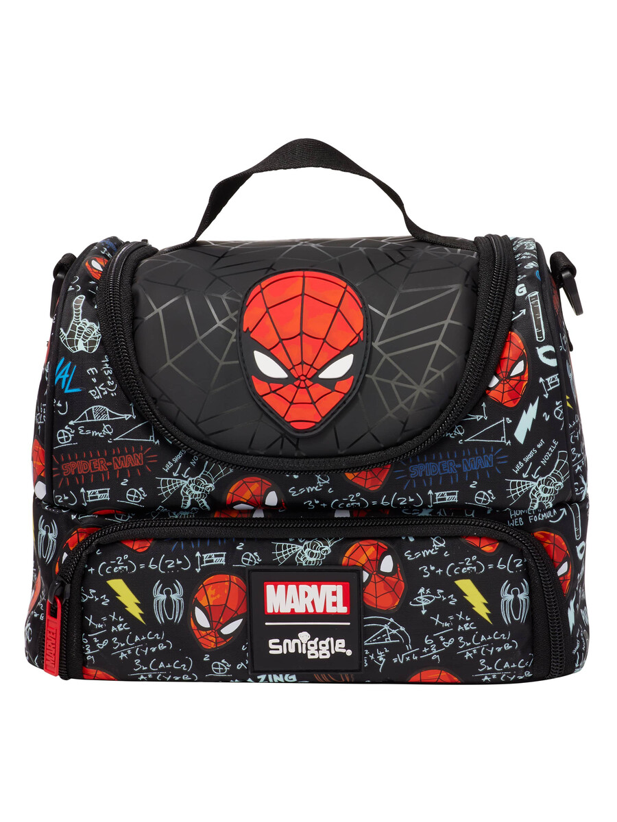 boîte à lunch spider-man à double poche avec bandoulière
