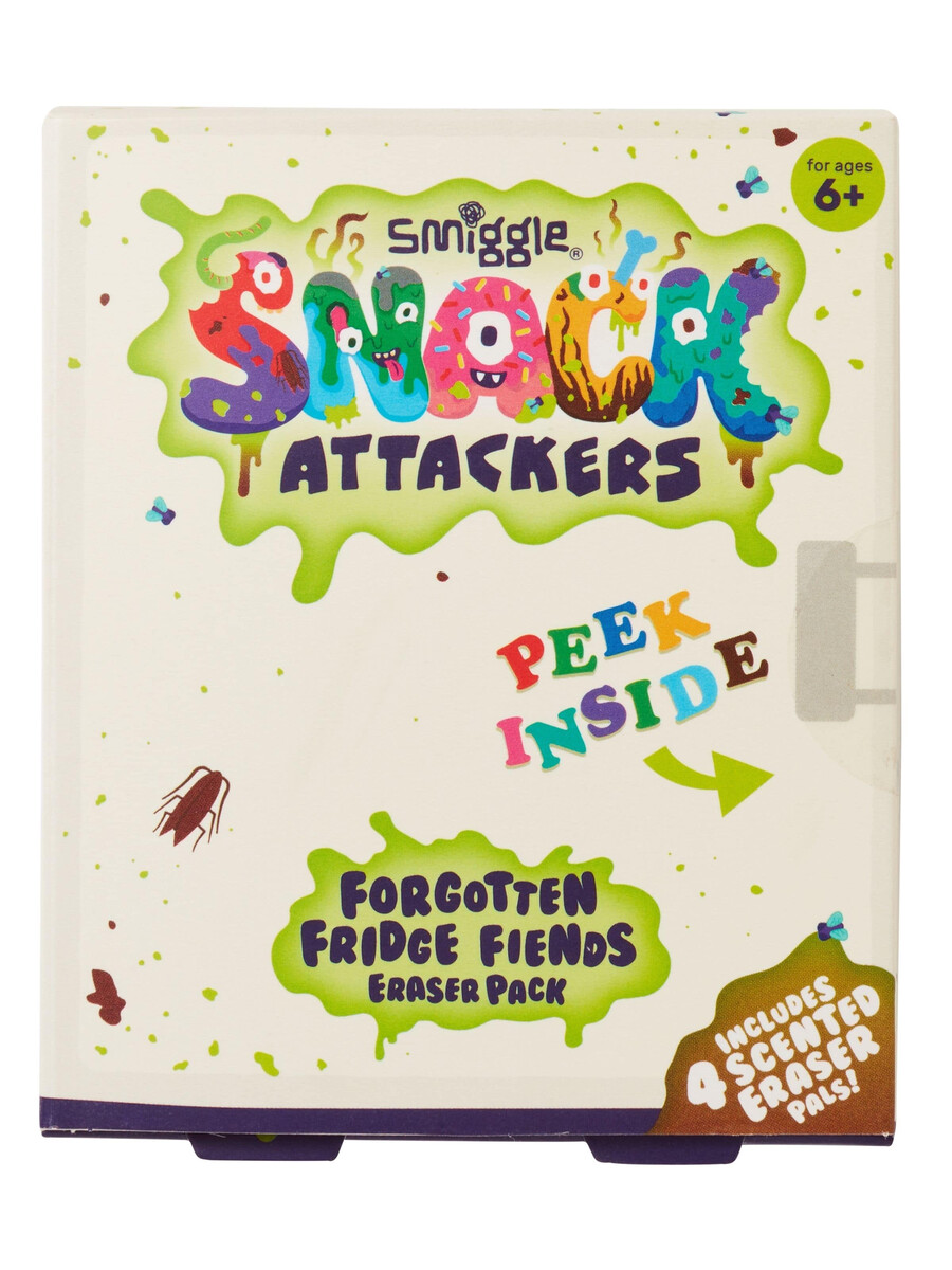 pack de 4 gommes snack attackers
