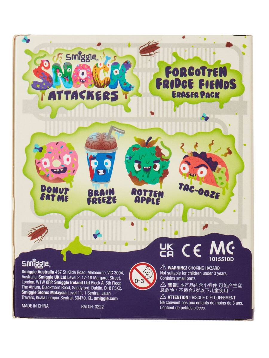 pack de 4 gommes snack attackers
